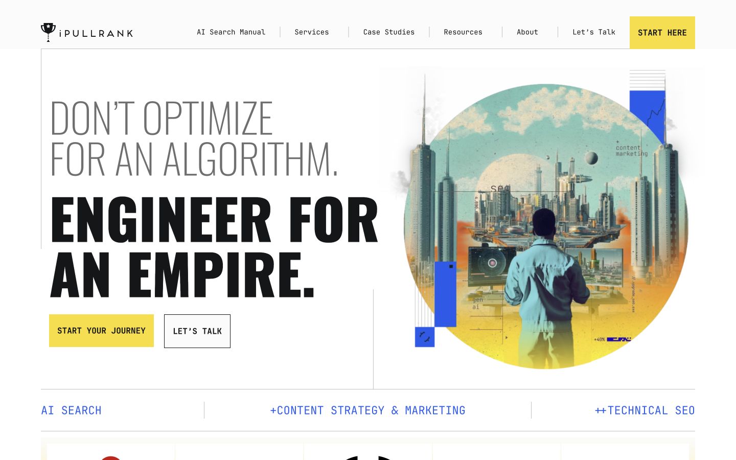 Screenshot of the iPullRank homepage