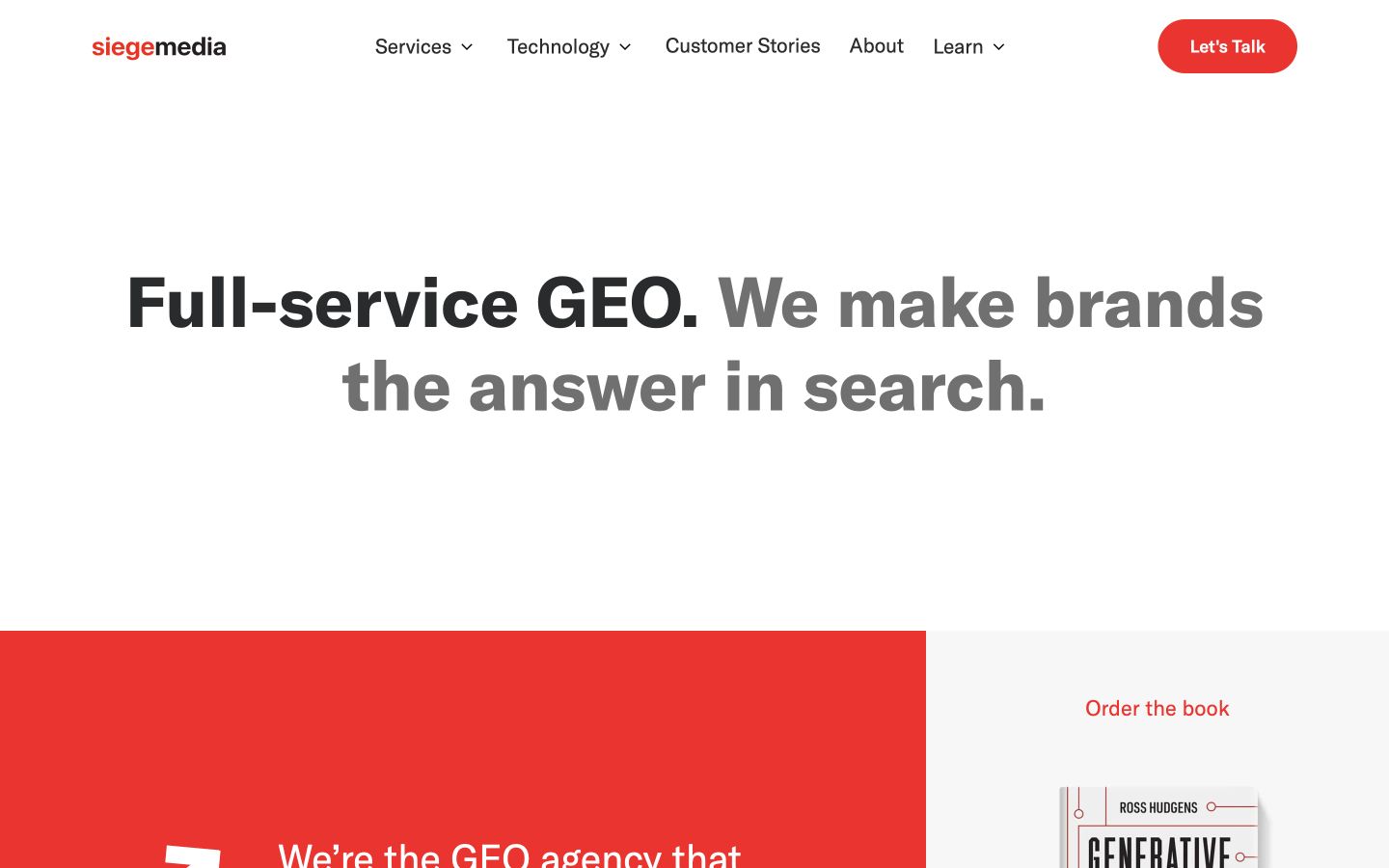 Screenshot of the Siege Media homepage