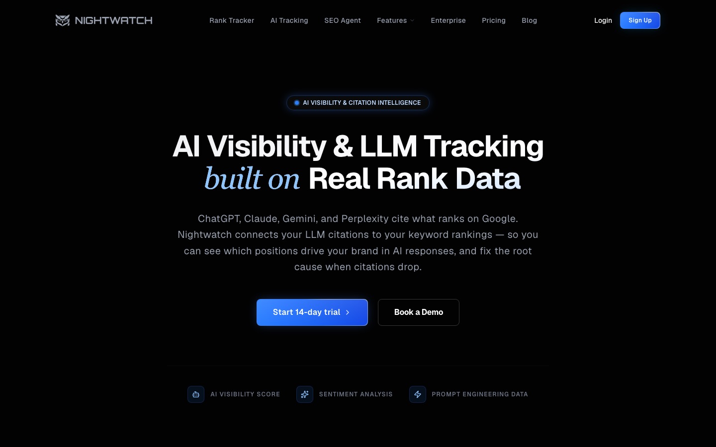 Nightwatch homepage captured August 26, 2026