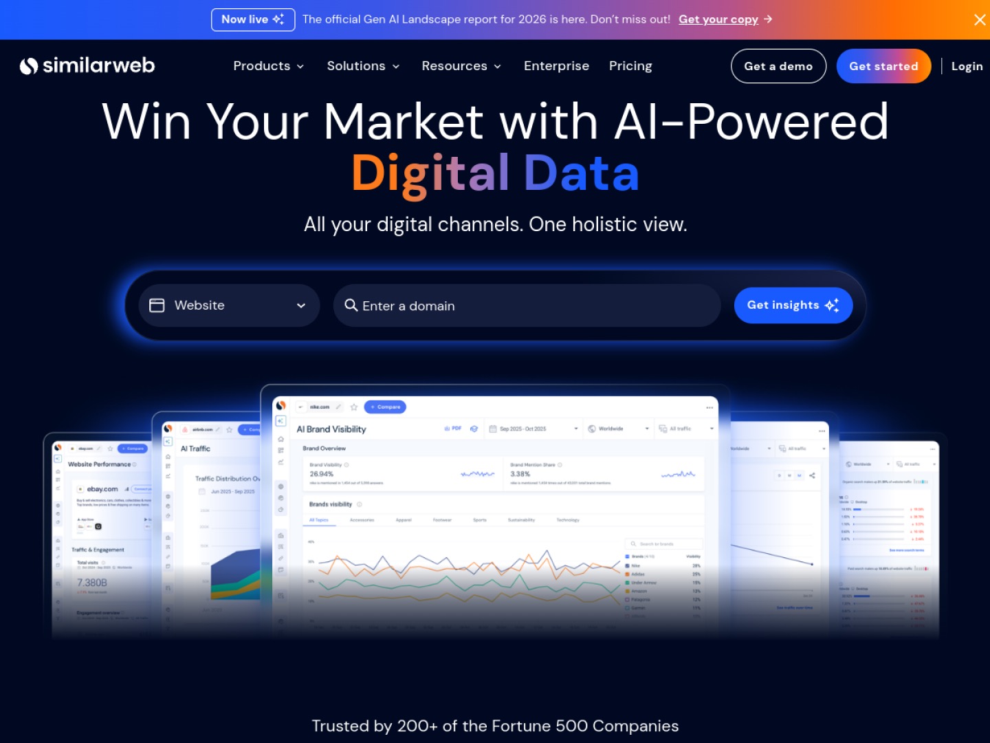 Similarweb homepage captured August 26, 2026